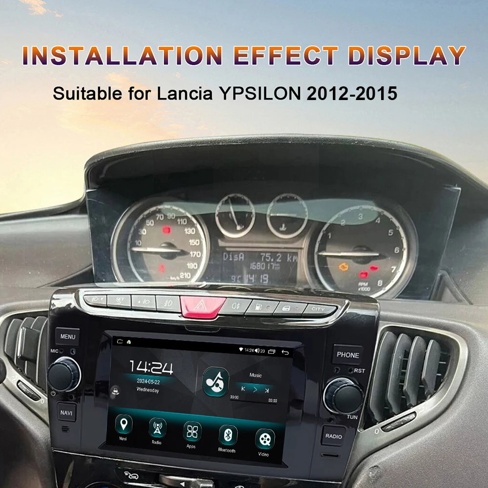 Android Car Radio For Lancia YPSILON 2012 2013 - 2015 Multimedia Player Wireless Carplay A