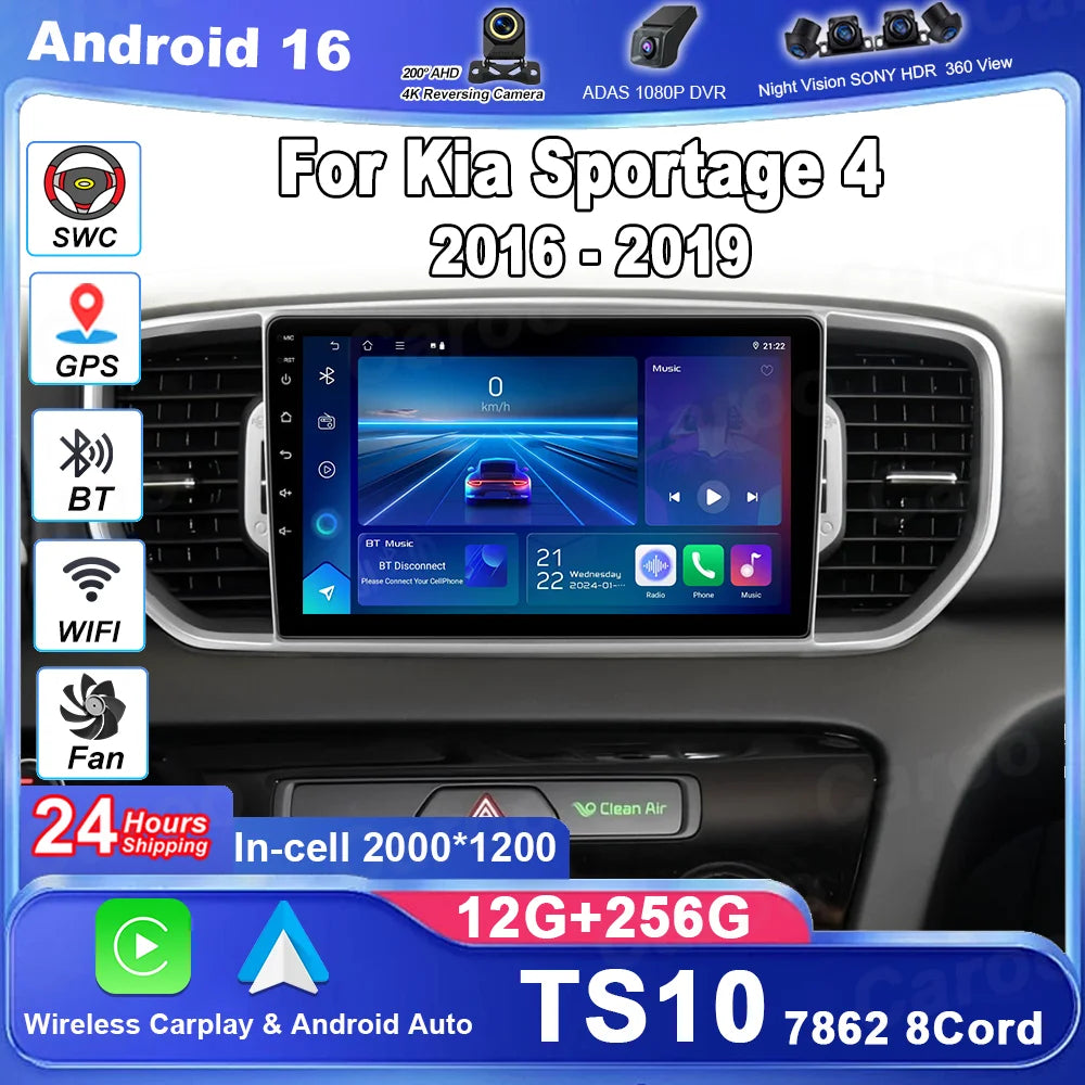 Android 16 Car Radio For Kia Sportage 4 2016 2017 2018 2019 Car Radio Multimedia Video Pla