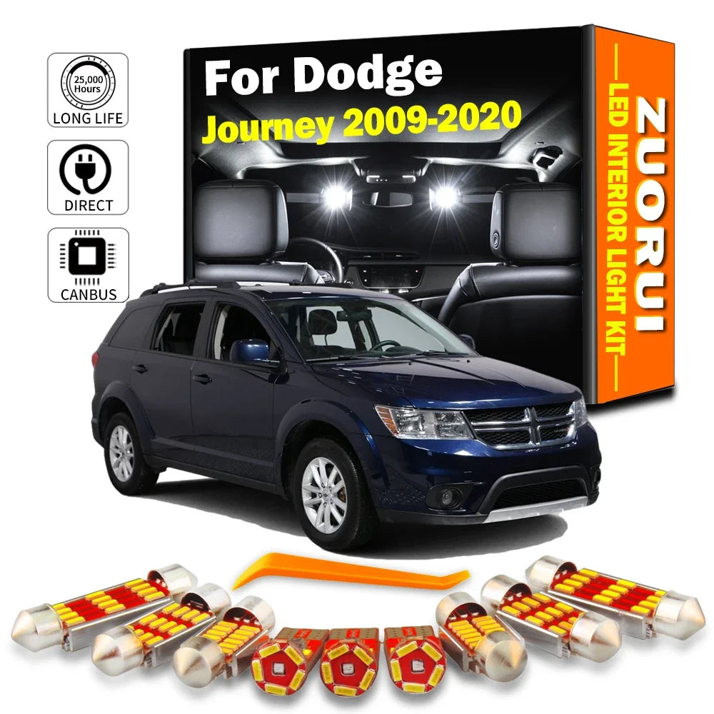 14-Piece LED Interior Light Kit for Dodge Journey 2009-2015 - Canbus Dome Map Door Trunk Bulbs | AUTOKITSHOP