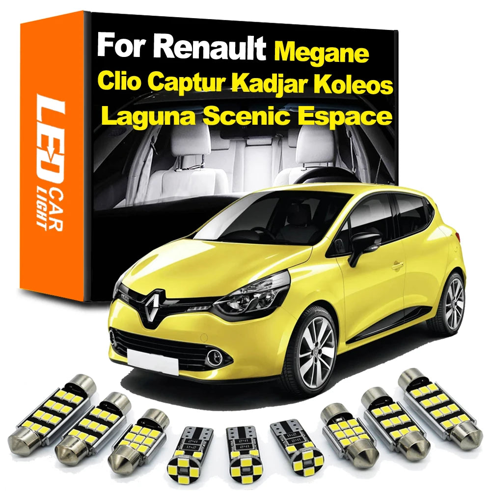 LED Interior Light Kit for Renault Clio Megane Captur Kadjar Laguna Scenic Espace Koleos Twingo Car Interior LED Ligh...