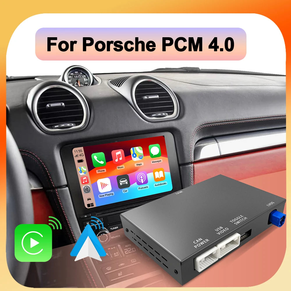 Wireless Carplay Android Auto Module For Porsche Cayenne Macan 911 PCM 4.0 2017-2018 Mirro
