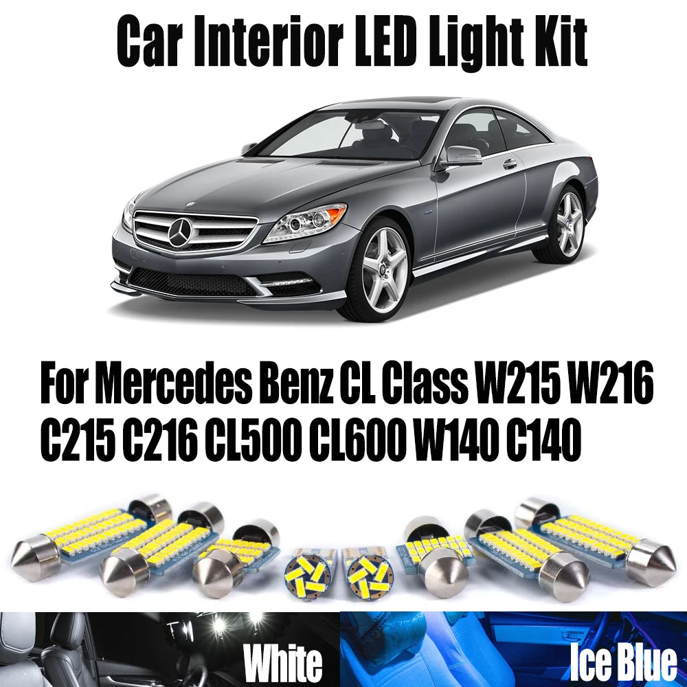LED Interior Light Kit for Mercedes Benz CL Class W215 W216 C215 C216 CL500 CL600 W140 C140 LED Interior Reading Cour...