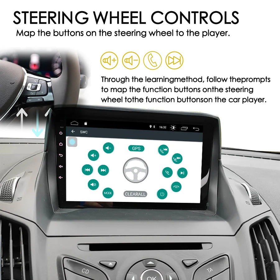 128GB Android 13 Screen Car Multimedia GPS For Ford Kuga C-max Escape Autoradio BT Navigat | AUTOKITSHOP