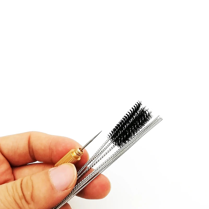 11x Motorcycle Carb Tool Jet Nozzle Wire Terminal Plug Cleaning Needle Brush Kit