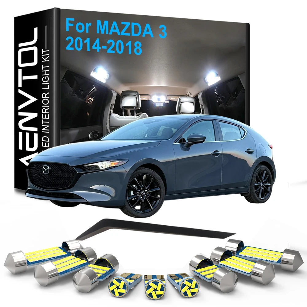 11-Piece LED Interior Light Kit for Mazda - Canbus Error-Free Interior Bulbs