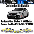 12-Piece LED Interior Light Kit for Honda Civic 10th Gen 10 MK10 Sedan Touring Hatchback 2016-2018 - Canbus Dome Map ...