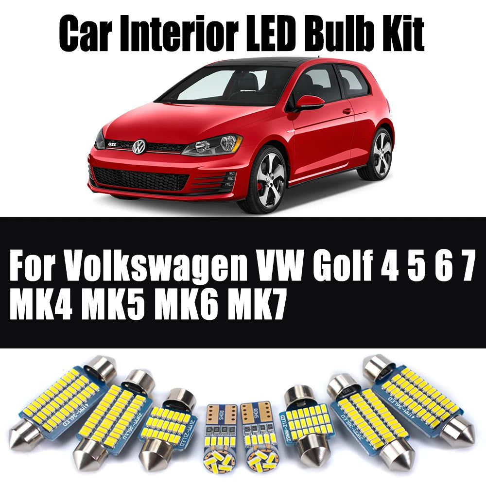 LED Interior Light Kit for Volkswagen VW Golf 4 5 6 7 MK4 MK5 MK6 MK7 Vehicle LED Interior Dome Reading Light Car Bul...