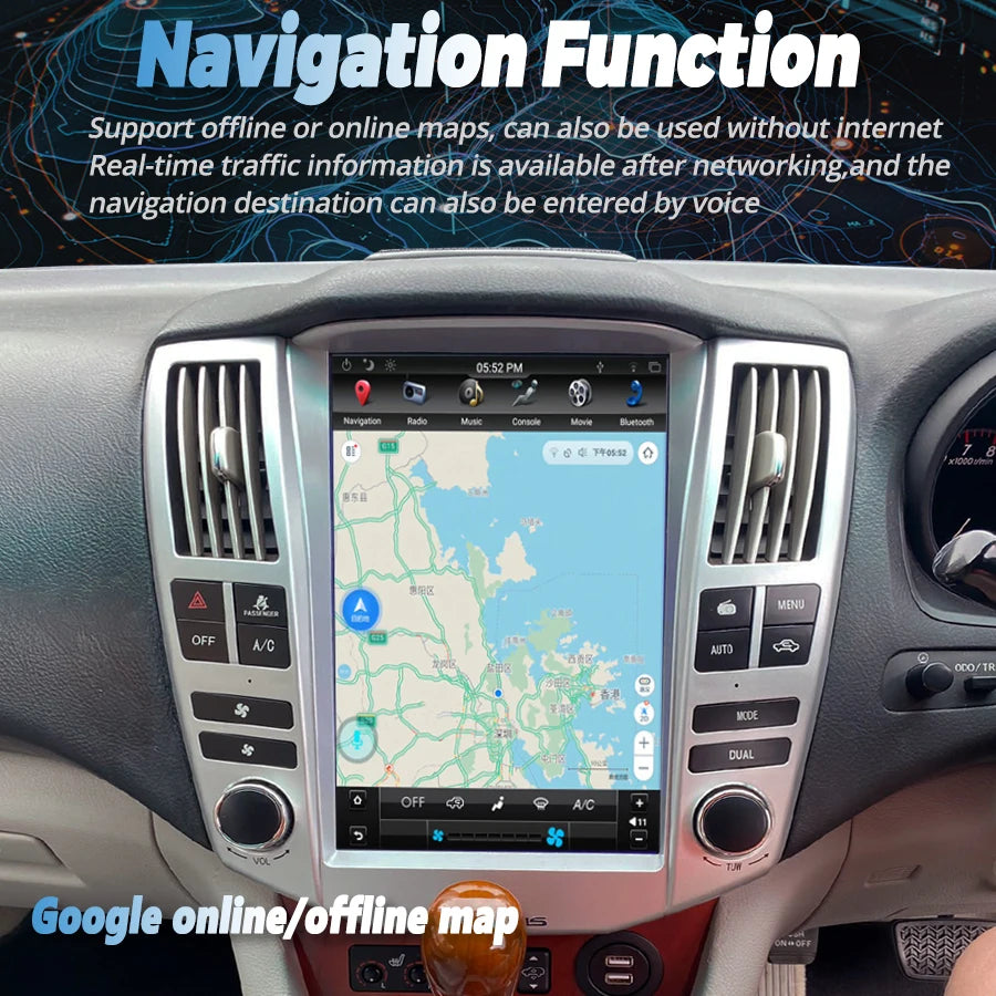 NaviRider 12.1" Tesla Style Android 14 Screen For Lexus RX RX300 RX330 RX350 RX400 Toyota  | AUTOKITSHOP