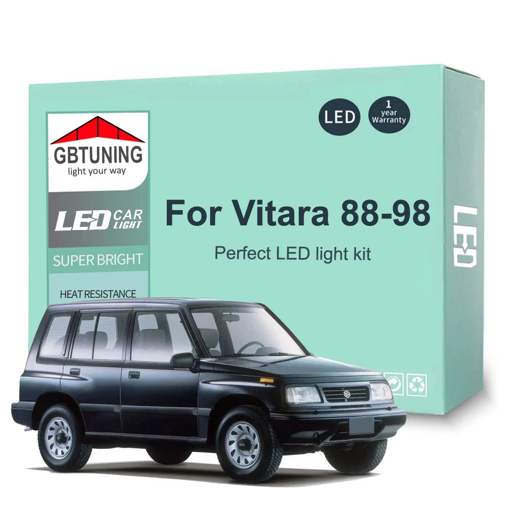 9-Piece LED Interior Light Kit for Suzuki Vitara MK1 1988-1998 - Canbus Dome Map Door Trunk Bulbs | AUTOKITSHOP