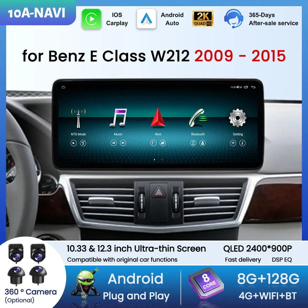 Android 16 System Stereo Car Multimedia Video Radio Player for Mercedes Benz E Class W212