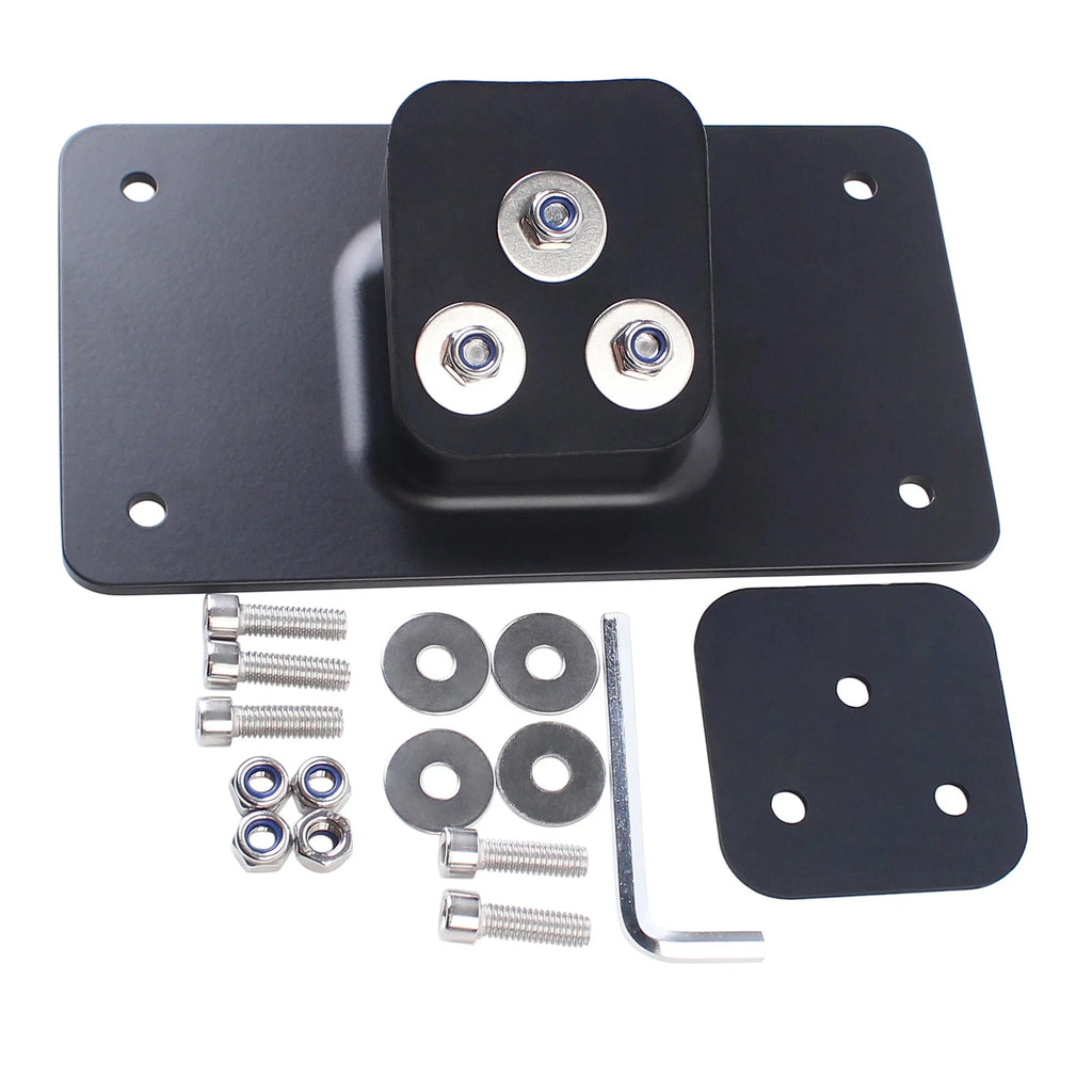 Motorcycle Black 3 Holes Laydown License Plate Mount Bracket For Harley Sportster Dyna Softail B - Automotive LED Light