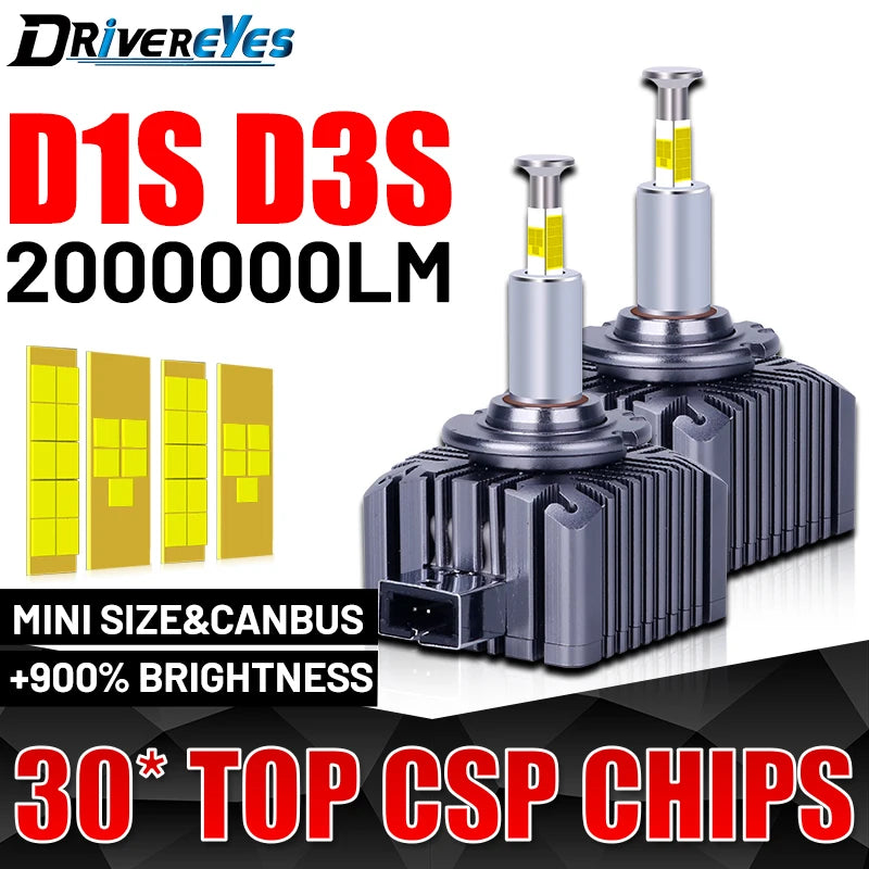 D1S D3S LED Canbus D2S D5S D1R D2R D3R LED Headlight 1900W 2000000LM Bulbs 360 6000K Auto