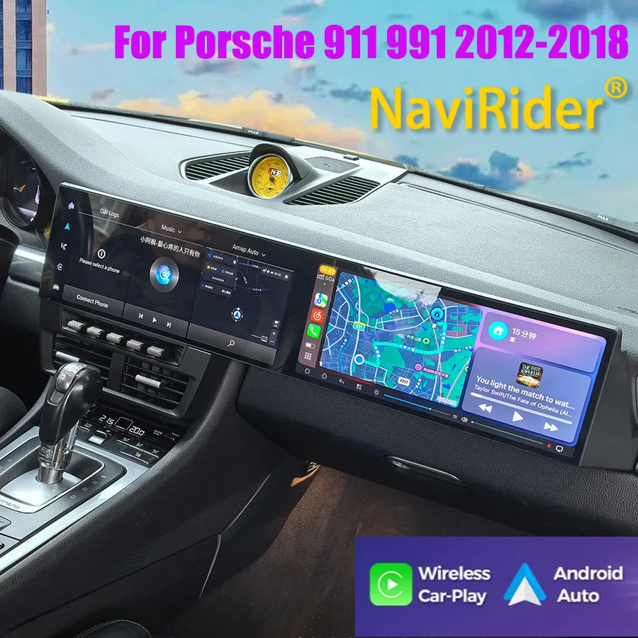 Android15 Car Radio For Porsche 911 991 2012-2018 12.3" Dual Screen Multimedia Video Playe | AUTOKITSHOP