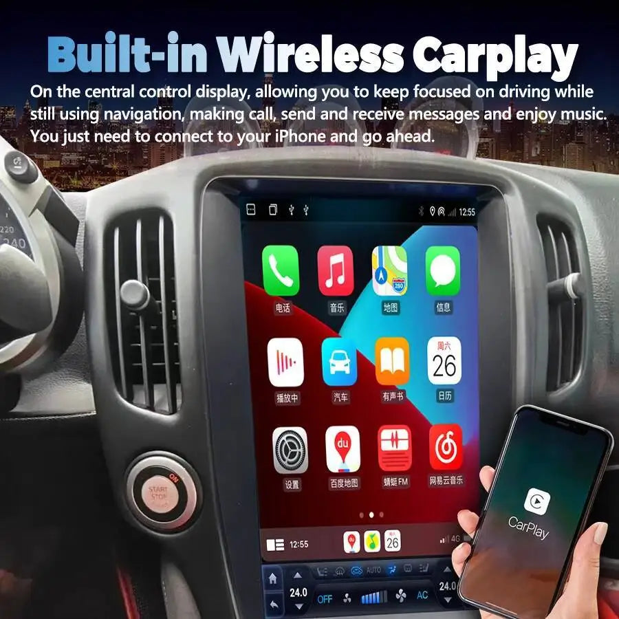 GPS Auto 8+256GB BT DSP Car Radio 13.8Inch Head Unit Android 15 Multimedia Automotive Ster