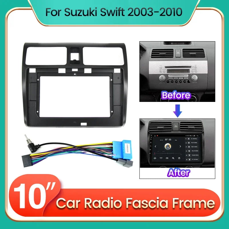 9inch Car Radio Frame Adapter Cable for Suzuki Swift 2003-2010 Audio Face Plate Plastic Fa | AUTOKITSHOP