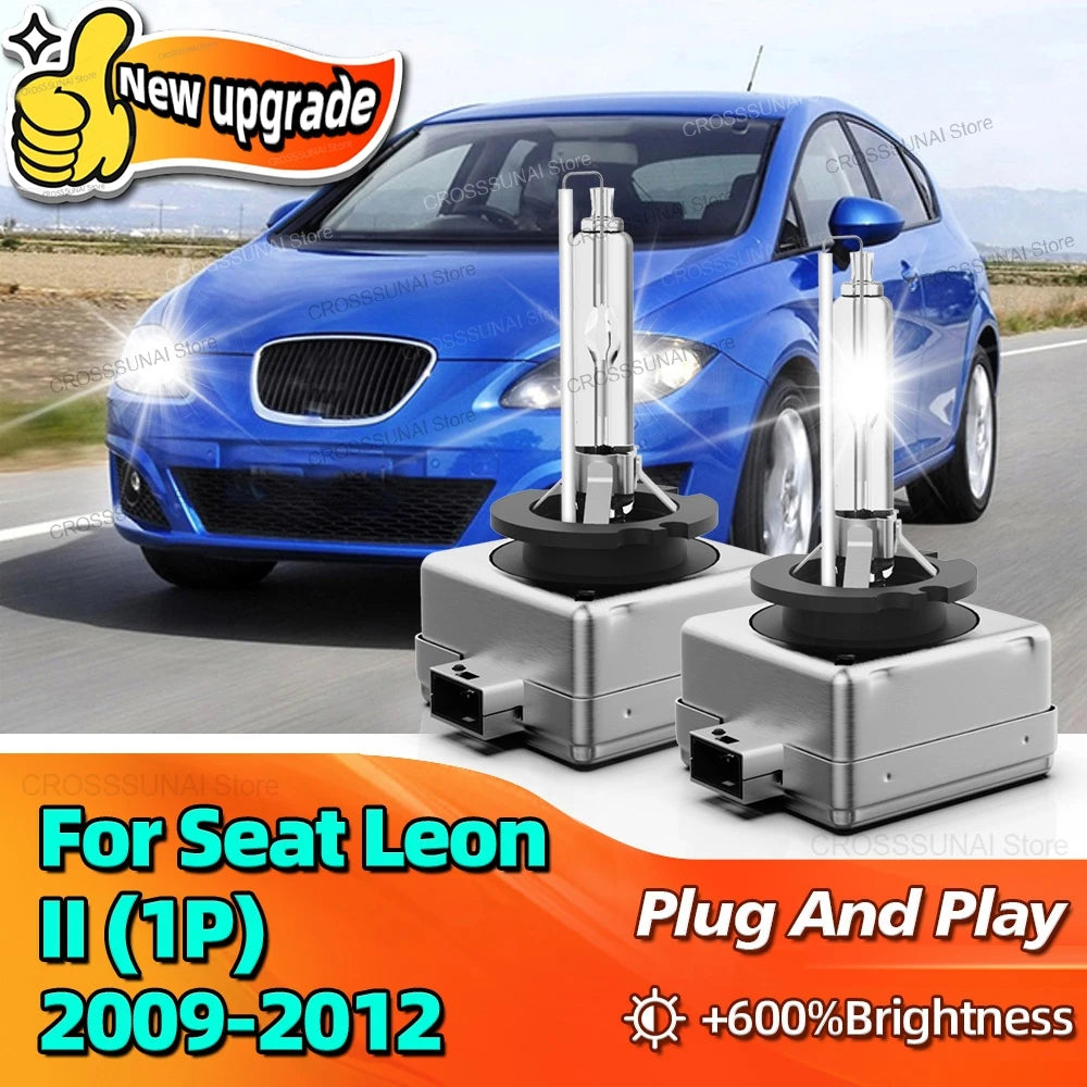 35W HID Xenon Bulb D1S Headlight 10000LM Bright Auto Lamp Replacement 6000K For Seat Leon