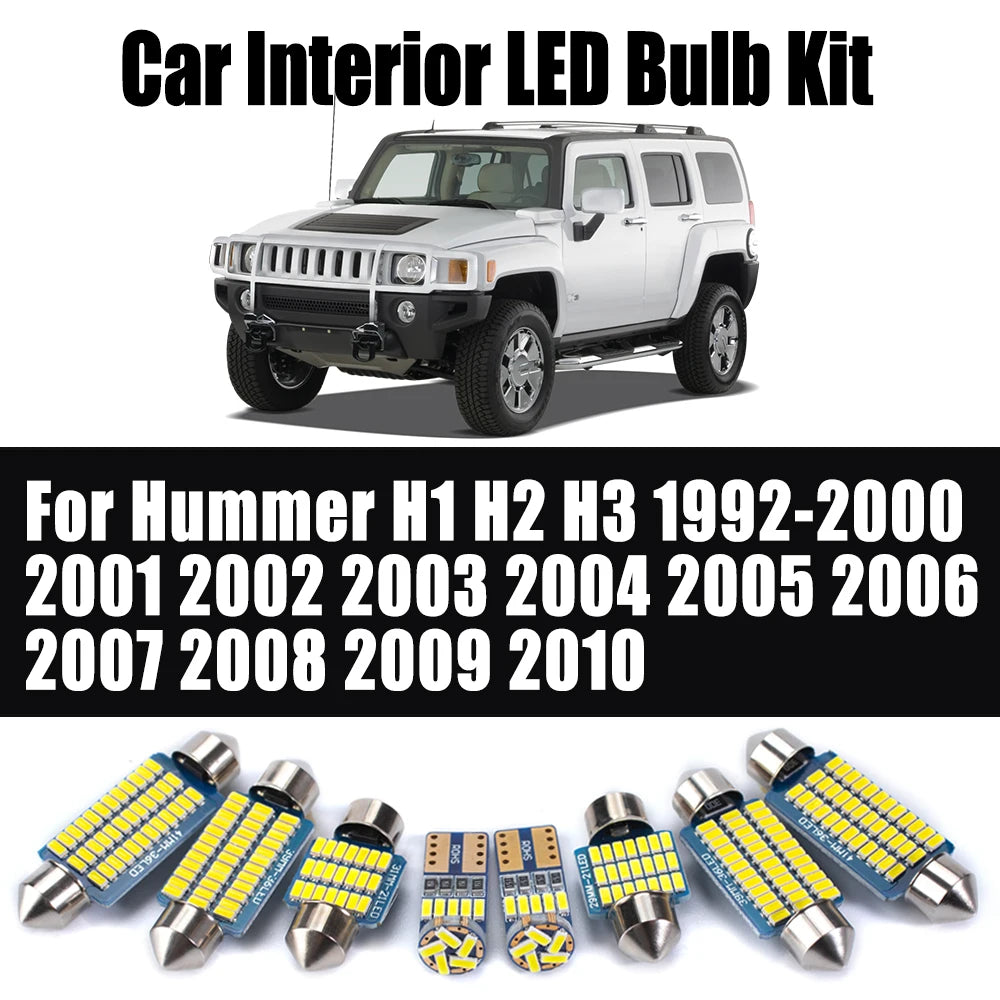 LED Interior Light Kit for Hummer H1 H2 H3 1992-2002 - Canbus Dome Map Door Trunk Bulbs | AUTOKITSHOP