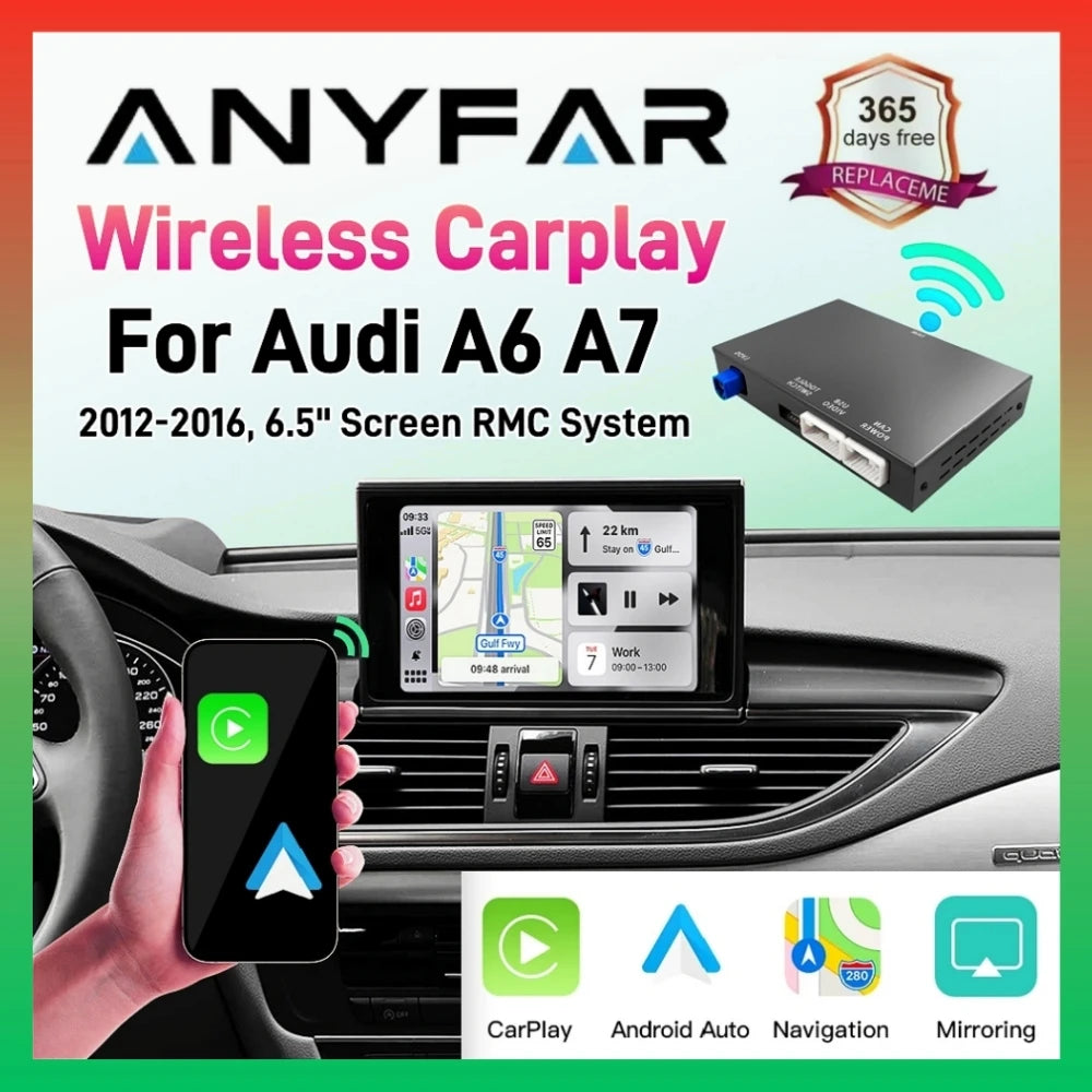ANYFAR Wireless Carplay Android Auto Interface Retrofit Kits For Audi A6 C7 A7 2012-2016 R | AUTOKITSHOP