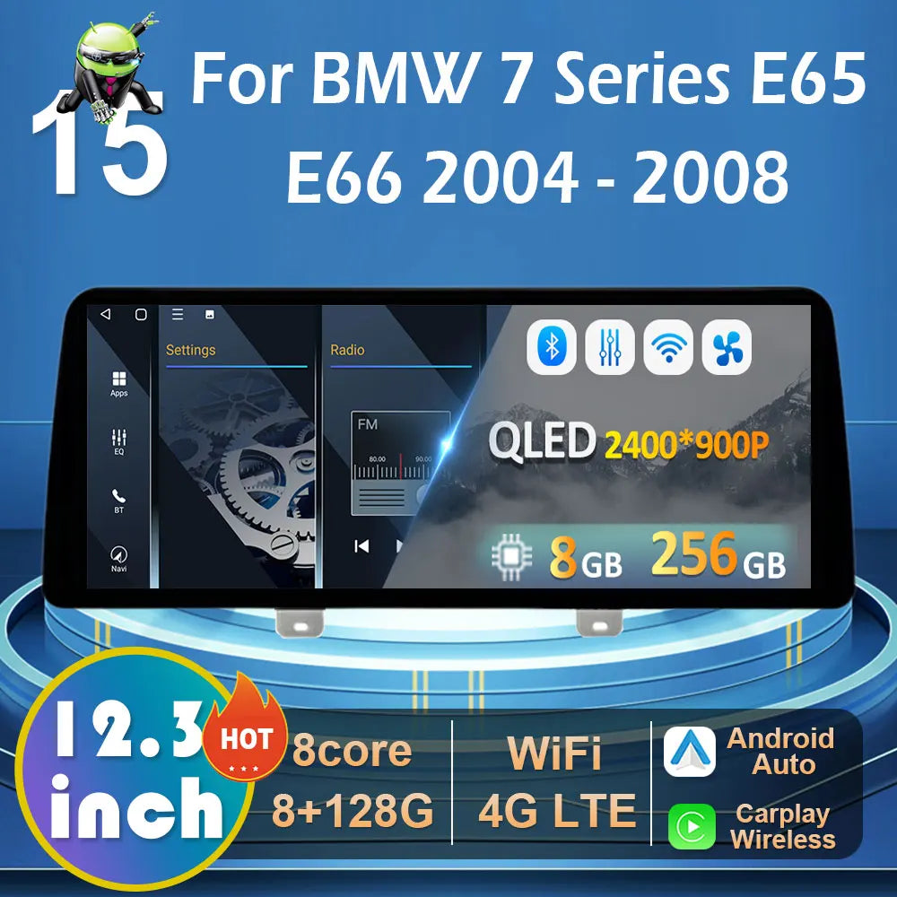 12.3-inch Android 15 Car for BMW 7 Series E65 E66 2004 2005 2006 2007 2008 Radio Multimedi | AUTOKITSHOP