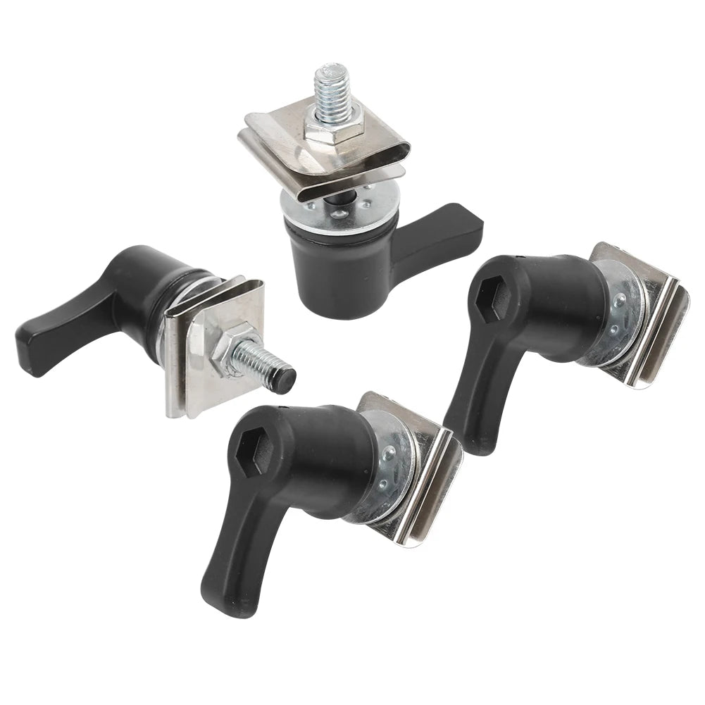 Universal Motorcycle 4Pcs Black Saddlebag Lever Lock Bolts & Nuts Kit For Harley CVO Touring Dyn - Automotive LED Light