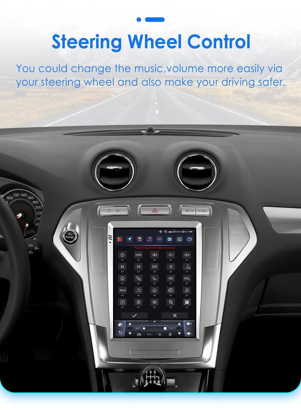 9.7'inch 2Din Android13 Car Radio For Ford Mondeo mk4 Galaxy A/C 2007-2010 Car Player GPS