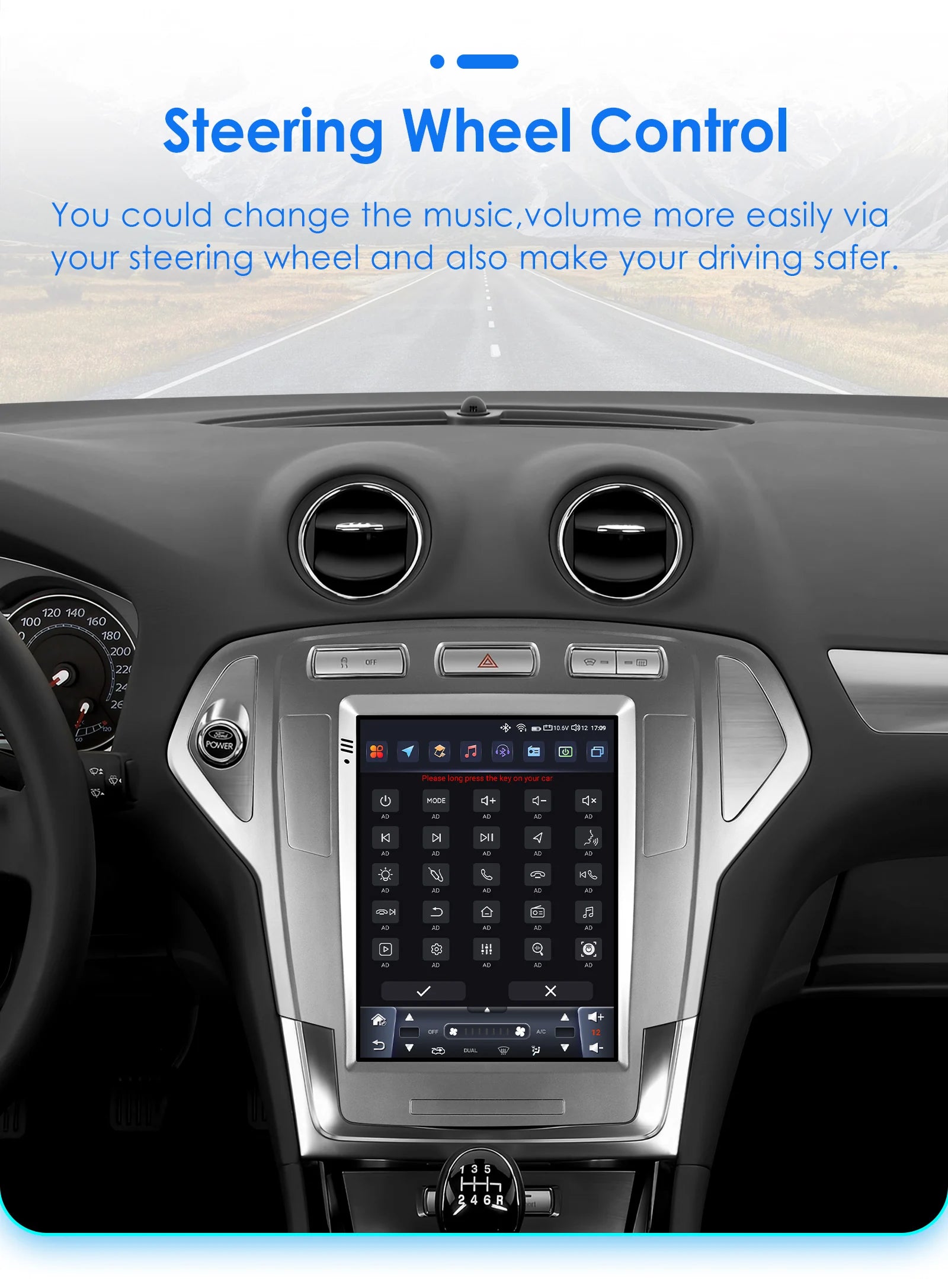 9.7'inch 2Din Android13 Car Radio For Ford Mondeo mk4 Galaxy A/C 2007-2010 Car Player GPS