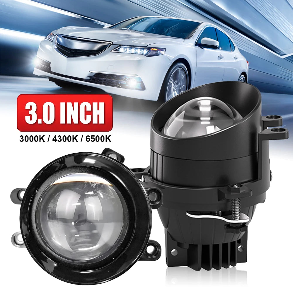 3 inch Bi-led Fog LED High+Low Beam Projectors Bright 6800W for Toyota Venza Ava for Toyota 2006-2013 - Canbus LED Car L