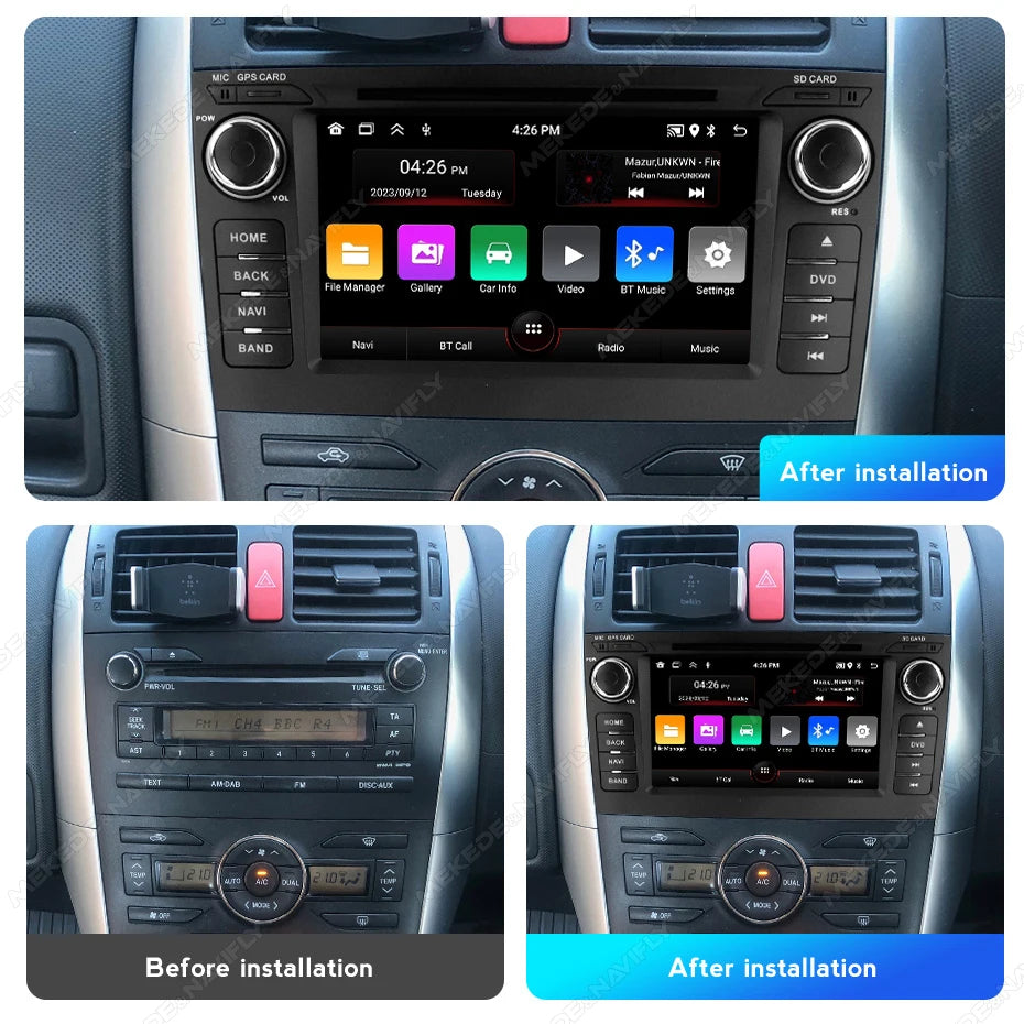 For Toyota Auris Corolla 2006-2012 Android 15 2 Din Car Radio Carplay BT Central Multimedi