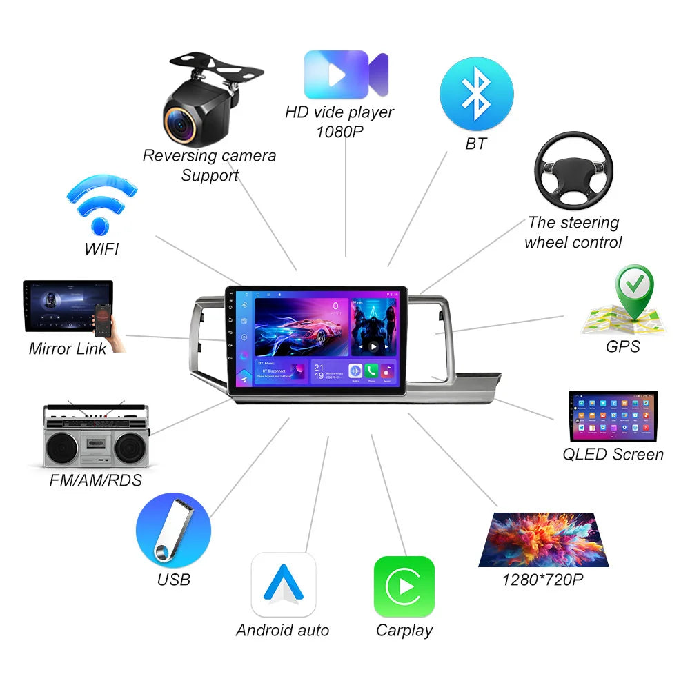 Android 16 For Honda Stepwgn 2.0 Rk 2009-2013-2015 Navigation Carplay Auto Head Unit Scree | AUTOKITSHOP