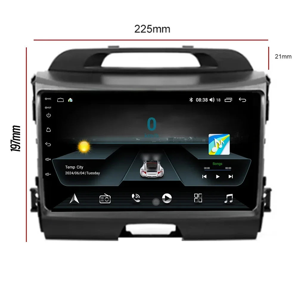 For Kia Sportage 3 SL 2010-2016 Car Radio Android 14 Multimedia Wireless Bluetooth Carplay