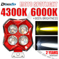 4300K 6000K Motorcycle Spotlights 4X4 Off Road LED Headlight 4 Eyes Lens 2.5 inch 3 Modes