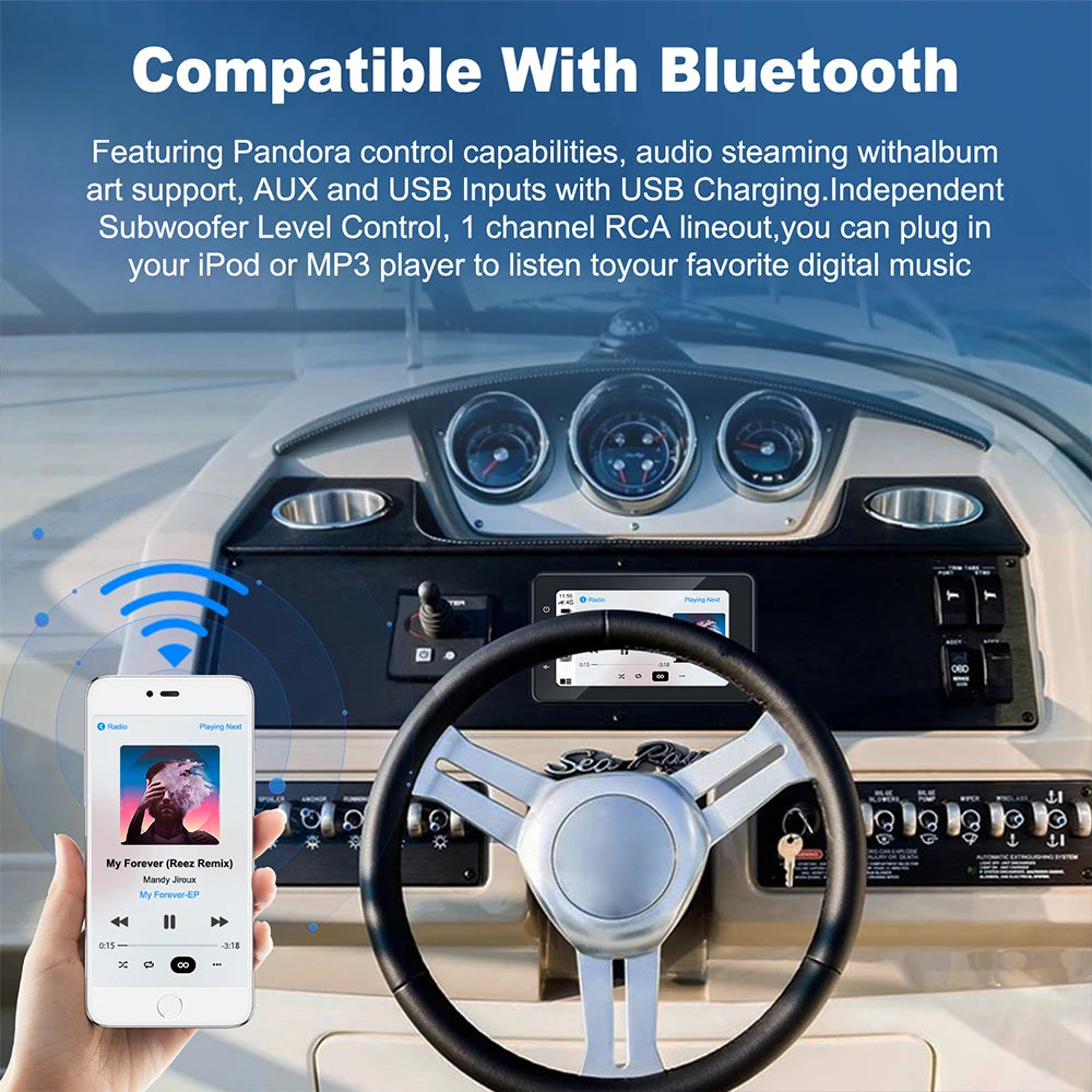 8 Inch Marine Multimedia Player IPX6 Waterproof Boat Media MP3 Player with Wireless CarPla | AUTOKITSHOP