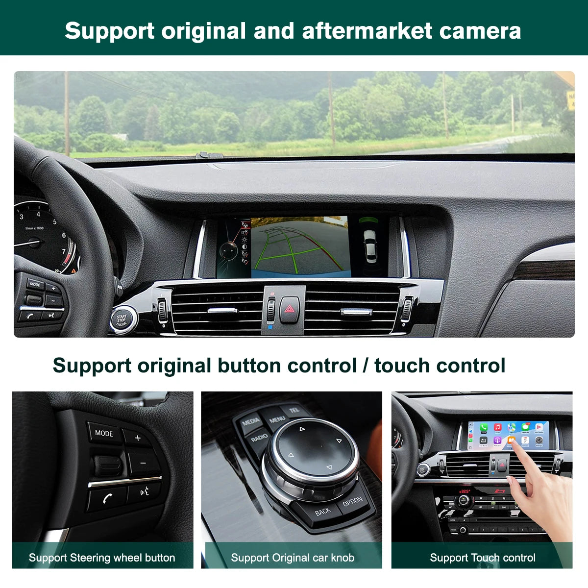Wireless CarPlay & Android Auto Mirror Link Functions Decoder For BMW X3 F25 G01 NBT/CIC S