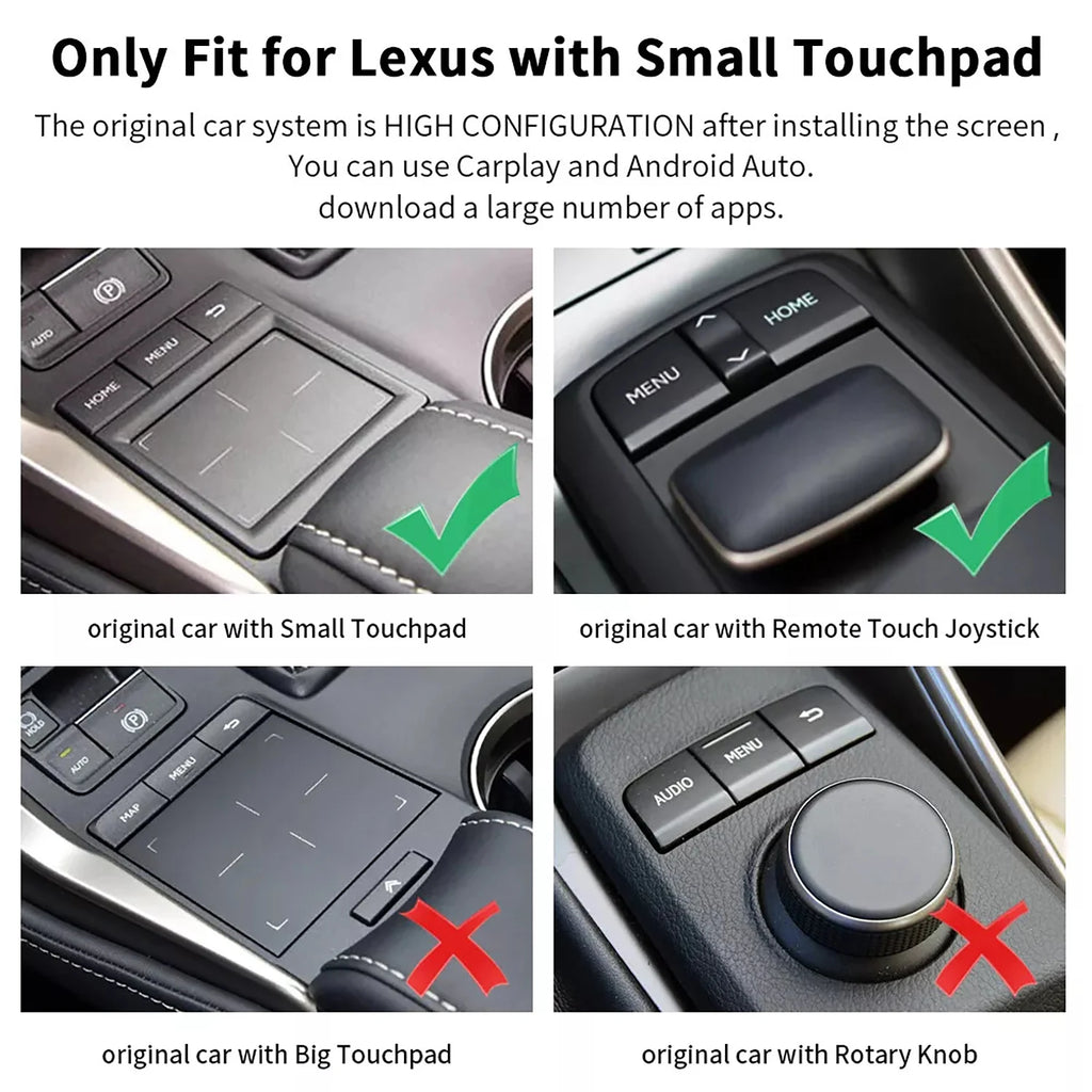 Car Wireless CarPlay Airplay With Joystick / Small Touchpad For Lexus NX ES UX iS CT RX GS