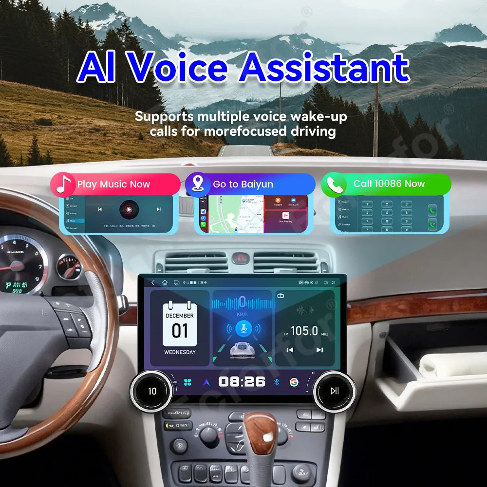 Large Screen 11.5 Inch Android 15 HD Touch Wireless CarPlay Android Auto GPS Navigation Me