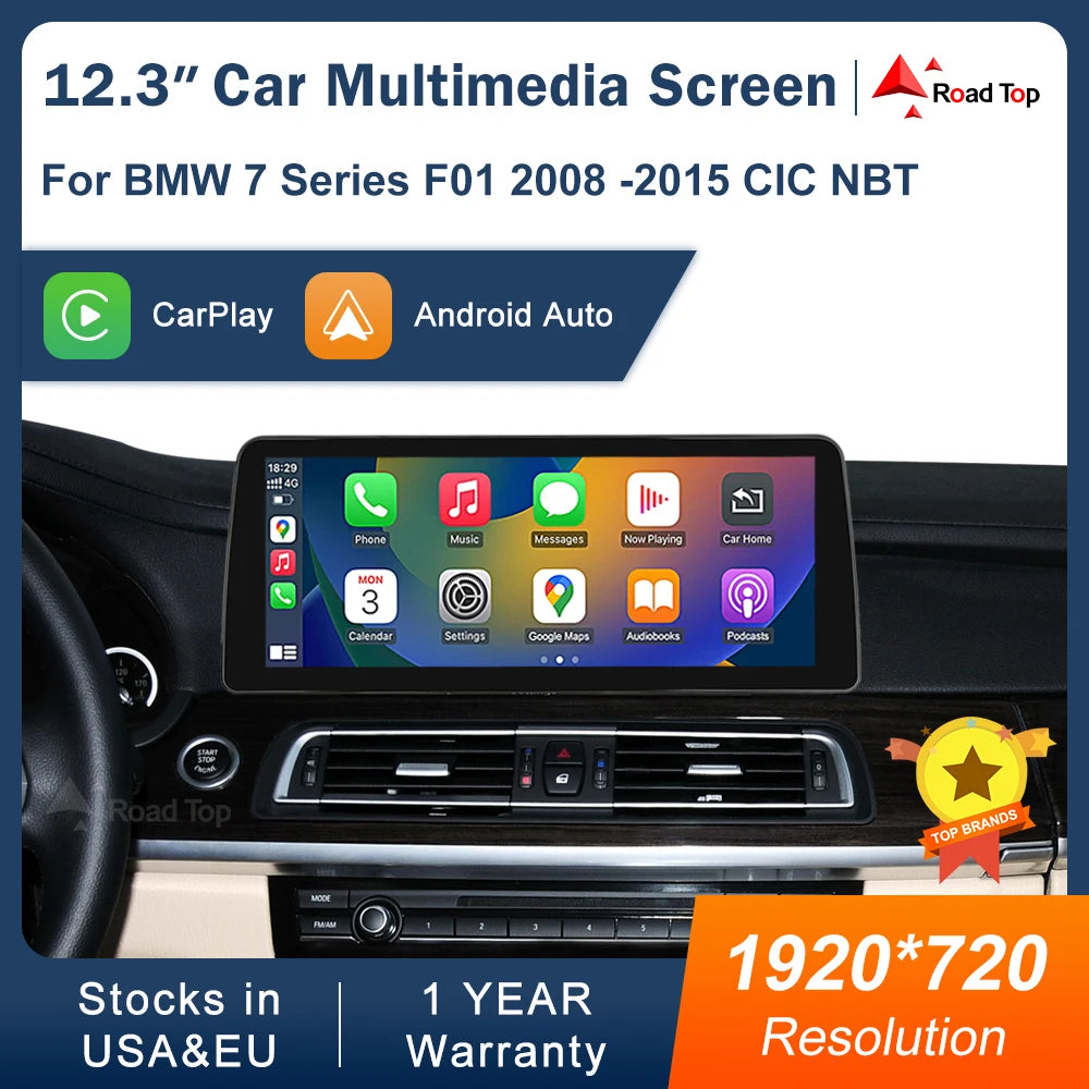 1920x720 Multimedia Display For BMW 7 Series F01 CIC NBT Touch Screen Wireless Carplay And | AUTOKITSHOP