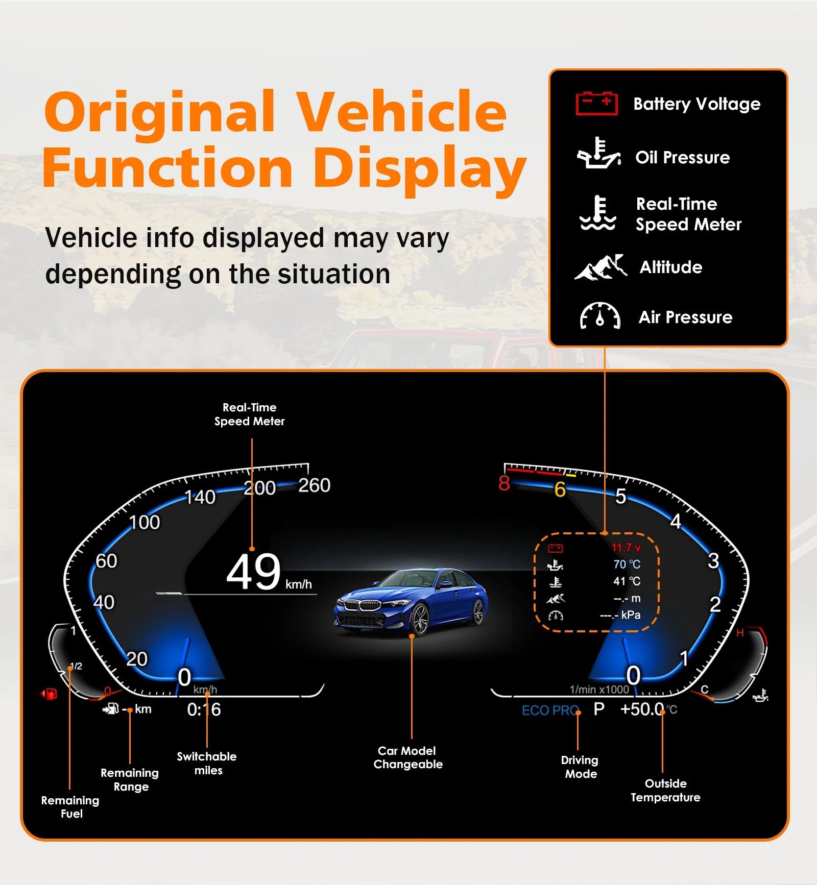 10"LCD Digital Dashboar Cluster for BMW 1 2 Series F20/F52/F22/F23/F44/F45 X1 F48/F49 X2 F