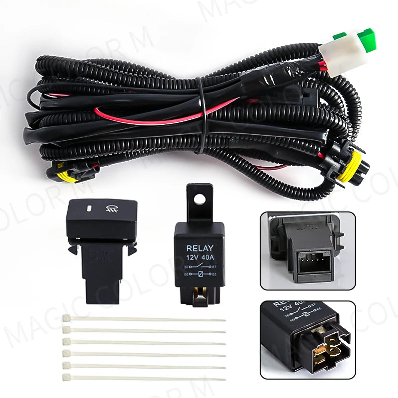 Wires Harness For Car Fog Light Socket Switch Indicator for Toyota Honda Nissan Mitsubishi | AUTOKITSHOP