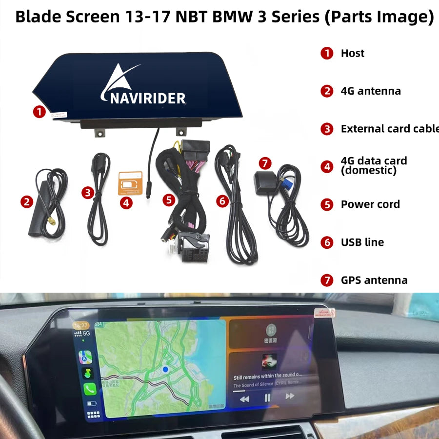 10.25" Car Android Blade Screen For BMW 3 4 Series GT F30 2013-2019 Multimedia Player Ster