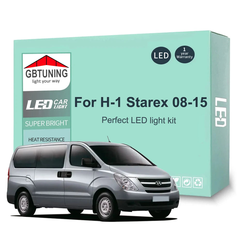 16-Piece LED Interior Light Kit for Hyundai H-1 H1 Starex Grand Starex 2008-2011 - Canbus Dome Map Door Trunk Bulbs |...