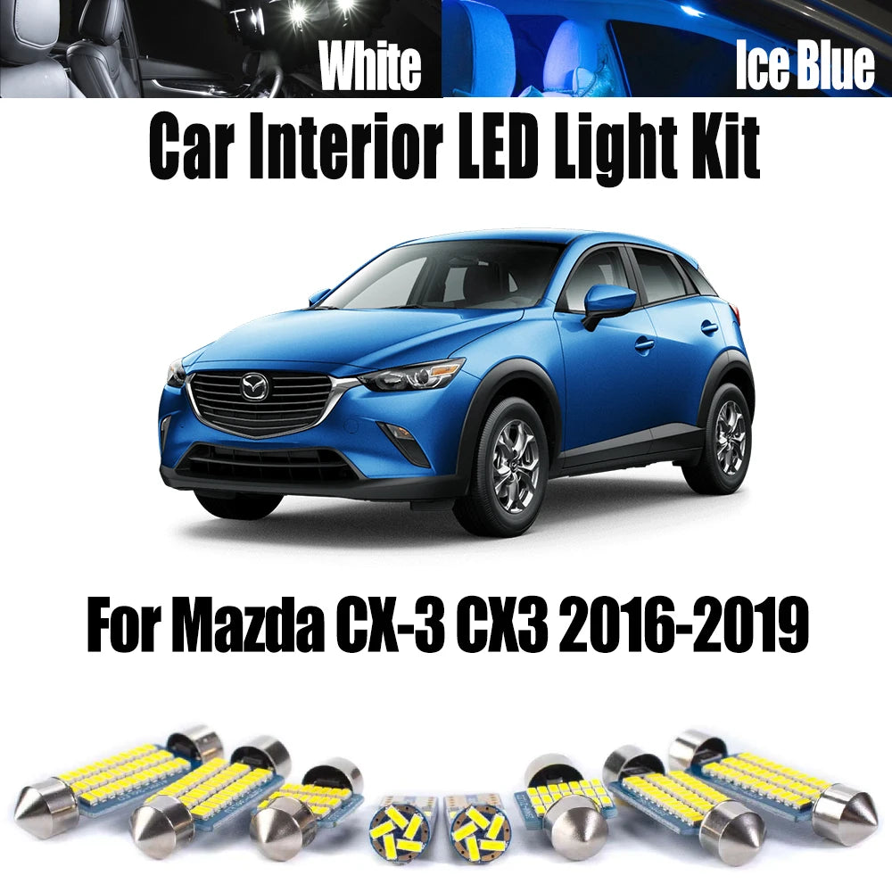 10-Piece LED Interior Light Kit for Mazda CX-3 CX3 - Canbus Error-Free Bulbs | AUTOKITSHOP