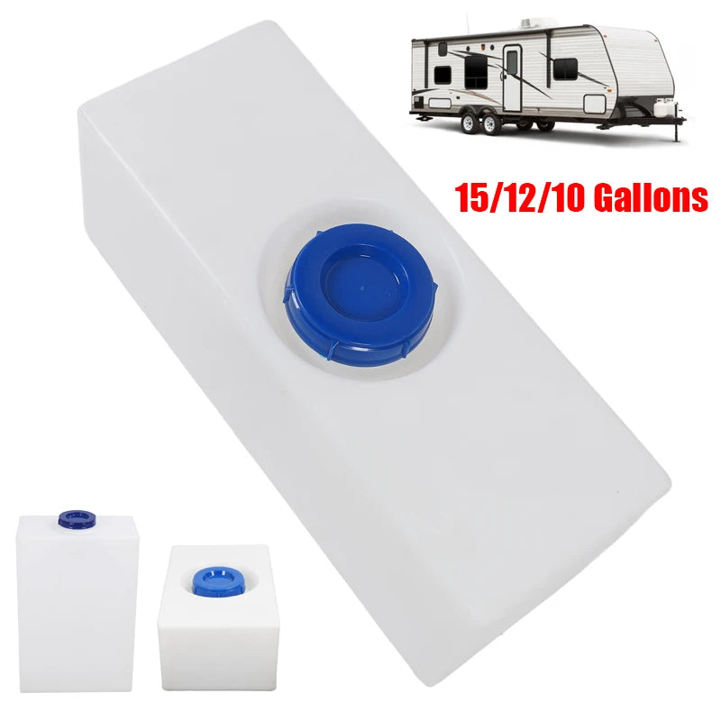 3 Sizes 15/12/10 Gallons RV Water Storage Tank Heat Cold Resistant PE Fresh Water Tank for Trail - Automotive LED Light