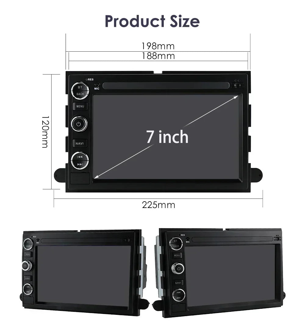 2Din AI Carplay Android Car Radio For Ford F150 F250 F350 Escape Explorer Edge E150 Mustan