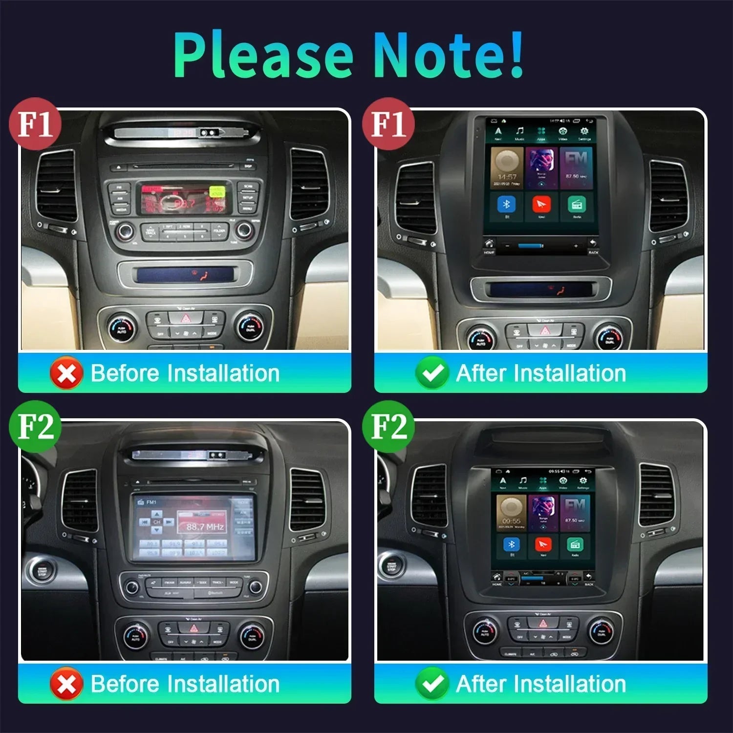 9.7inch Android 14 For Kla Sorento 2013-2014 2014 2015 2016- 2021 Monitor Screen Multimedi