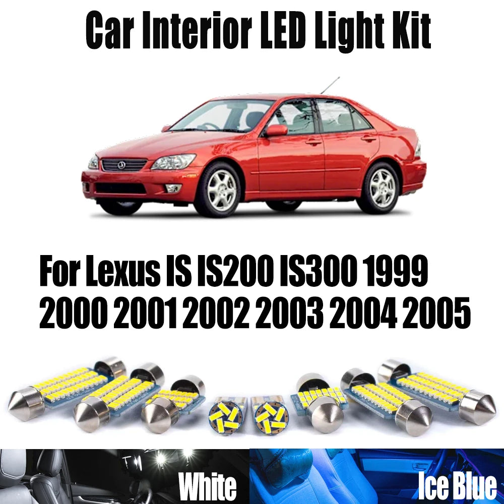14-Piece LED Interior Light Kit for Lexus IS IS200 IS300 - Canbus Error-Free Bulbs | AUTOKITSHOP