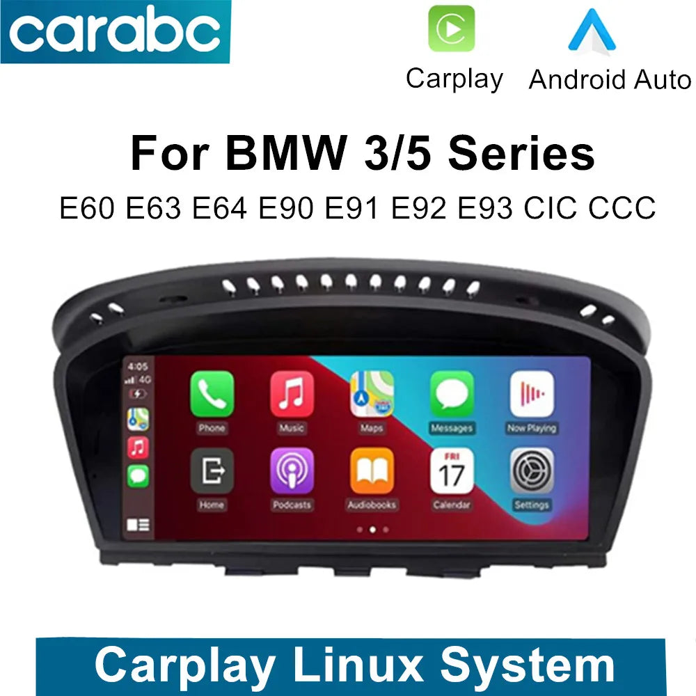 CARABC Wireless Carplay Android Auto 8.9" Car Navigation Screen For BMW 3/5 Series E60/E63