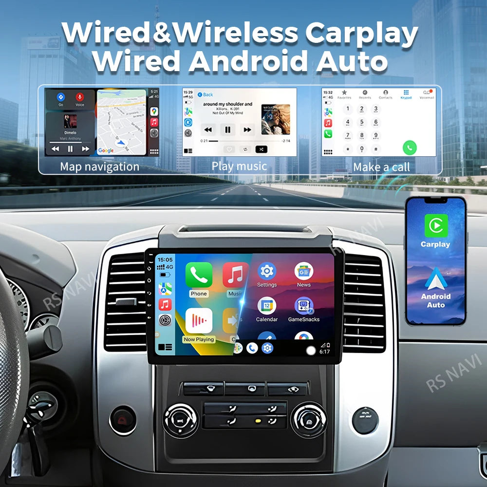 Android 16 Carplay Car Radio For Nissan Frontier 2009-2012 For Nissan Xterra 2 N50 2008-20