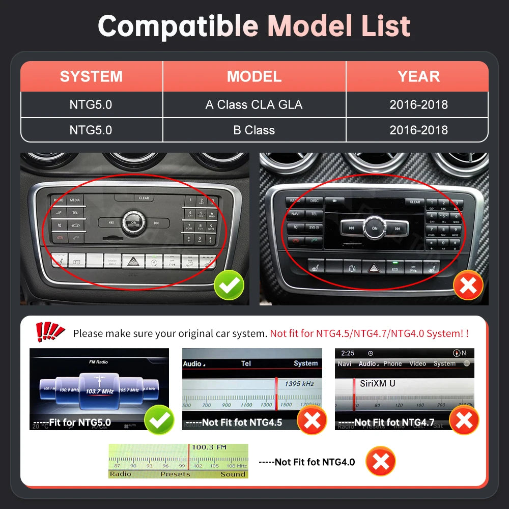 CN 12.3'' Wireless CarPlay Android Auto Multimedia Display Screen For Mercedes-Benz A B CL | AUTOKITSHOP