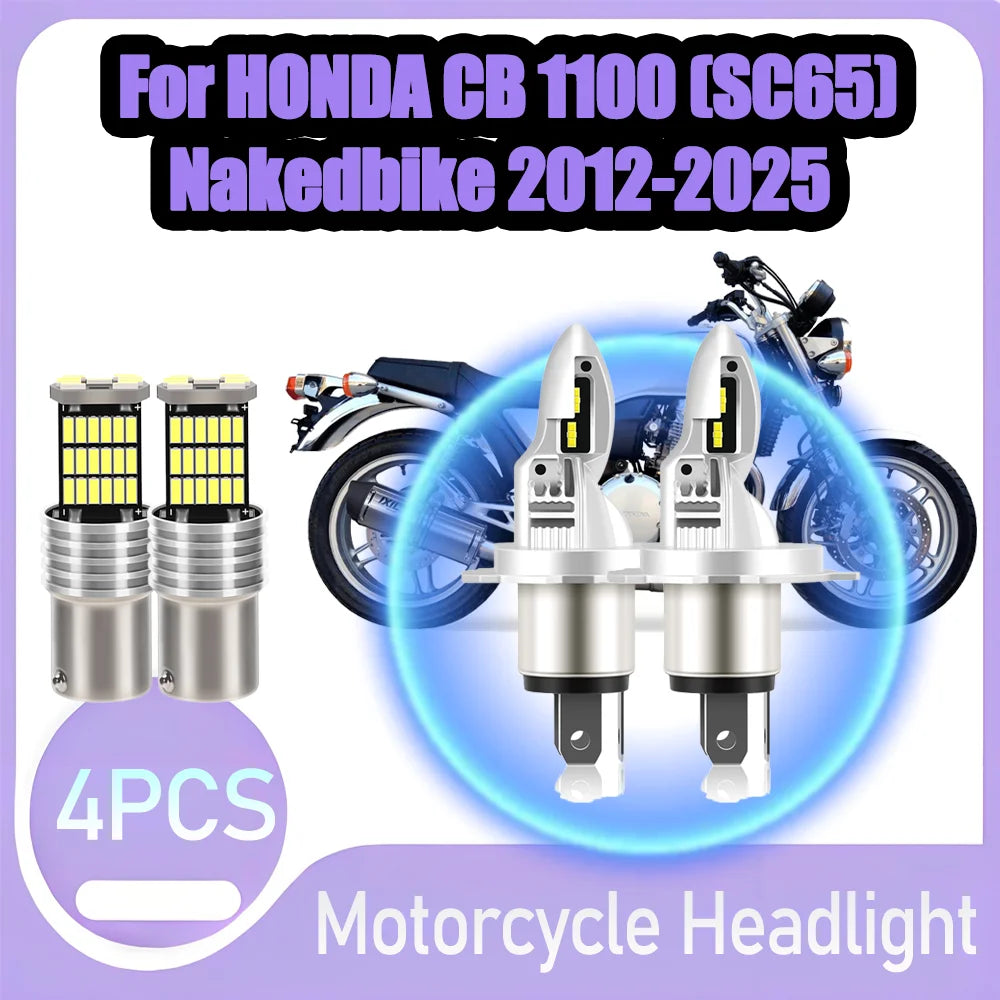 10000LM Motorcycle HeadLamp High Low Beam H4 LED Headlight Free License Plate Light For HO