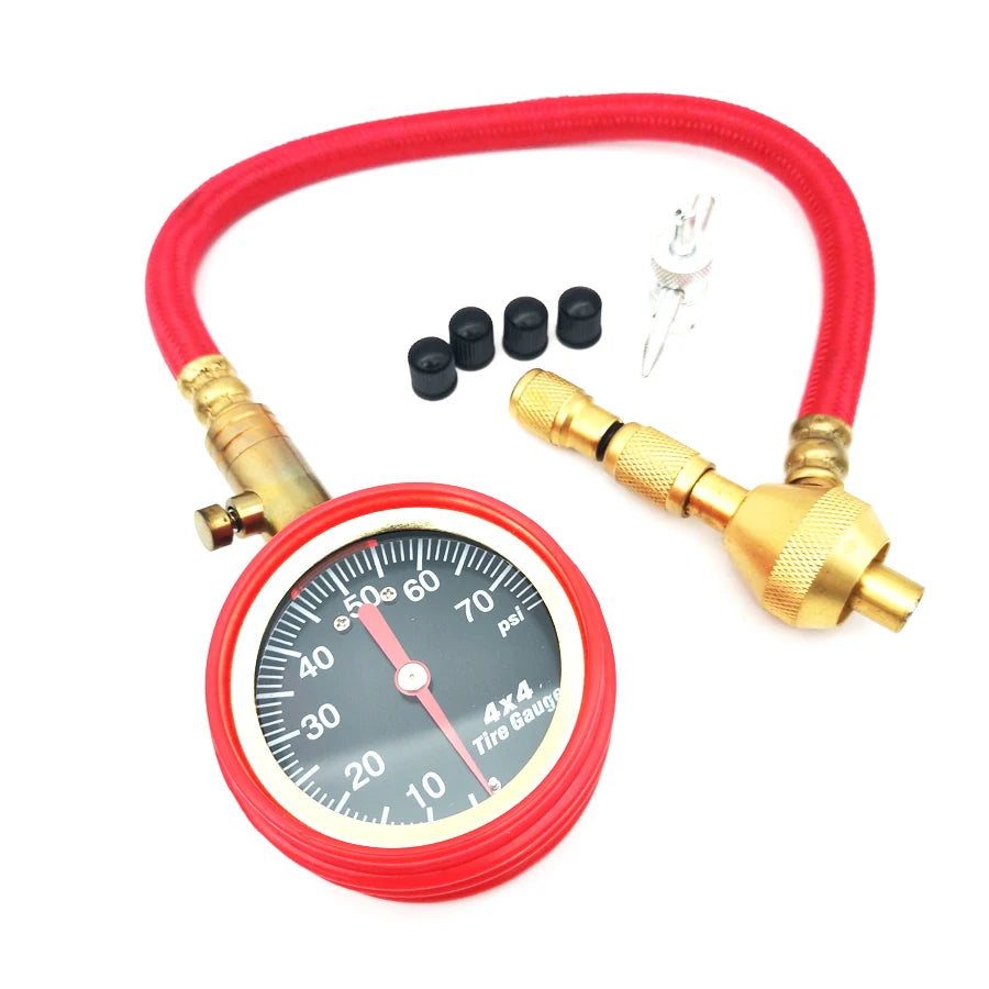 0-75PSI Tyre Deflator Rapid Tire Air Pressure Gauge Pointer Type Dial Valve Tool